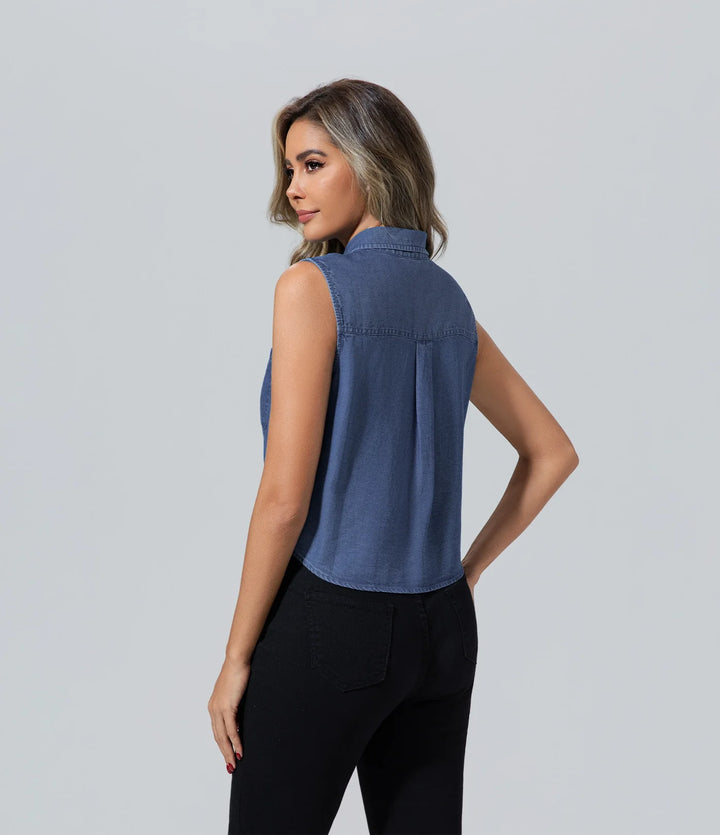 Blusa sin mangas de mujer las mujeres dril Blusa, Camisa, Casual, Elegant, Moda