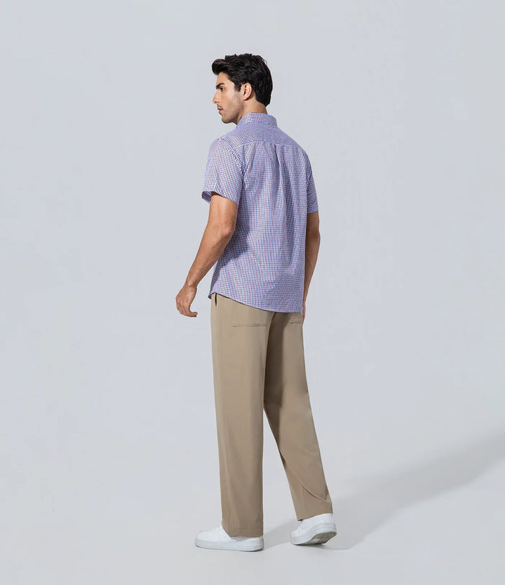 Camisa Hombre a Cuadros de los hombres manga corta púrpura Básico, Camisa, Formal, Hombre, Manga larga