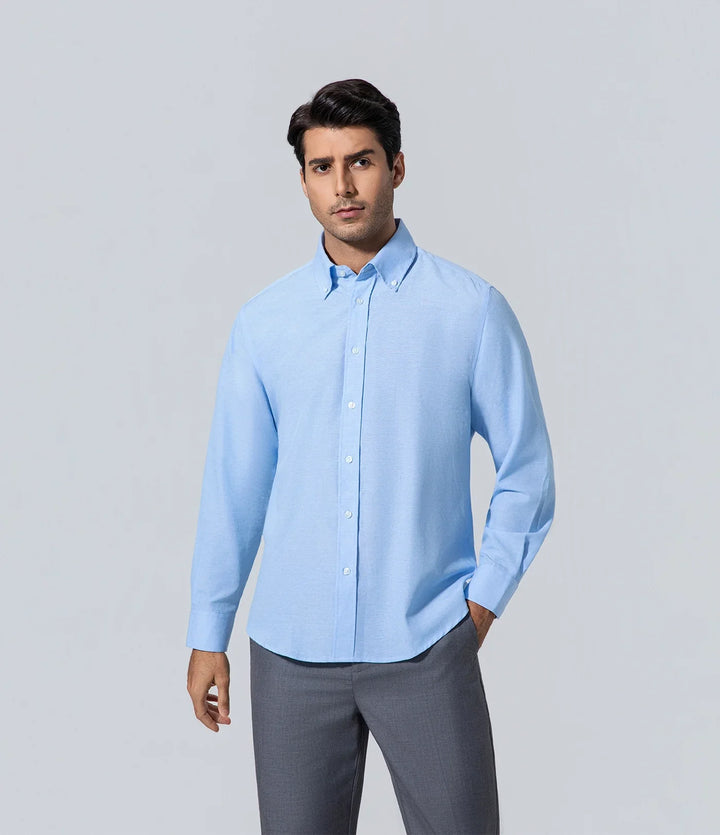 Camisa de hombre moda luz azul los hombres
