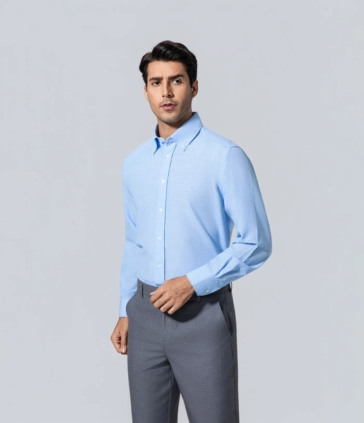 Camisa de hombre moda luz azul