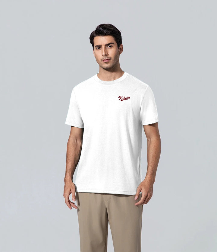 Camiseta polera para hombre de los hombres blanco manga corta