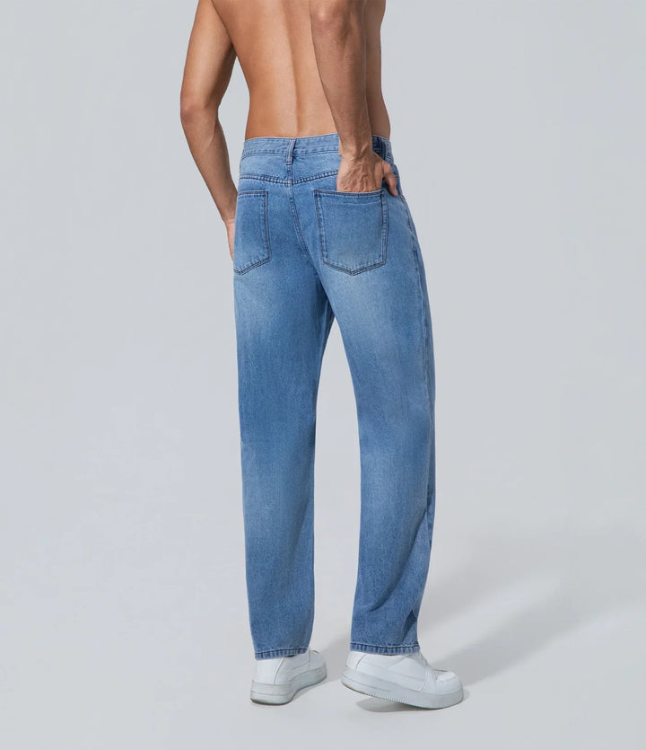 Jeans de corte holgado para hombre luz azul los hombres