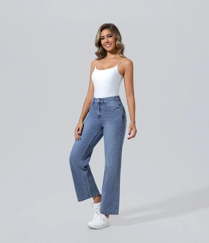 Jeans de mujer con bolsillos las mujeres medio lavar Bolsillo, Casual, Jeans, Moda, Mujer