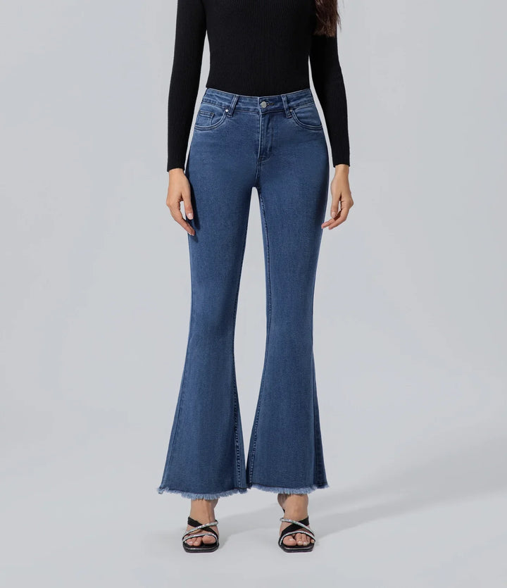 Jeans mujer casual pantalones de campana vaqueros raído Algodón, Bottom, Casual, Jeans, Jungle Adventure