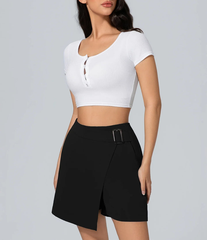 Mini falda mujer blanco estriado cosecha Bottom, Casual, Enjoy life slowly, Falda, Key