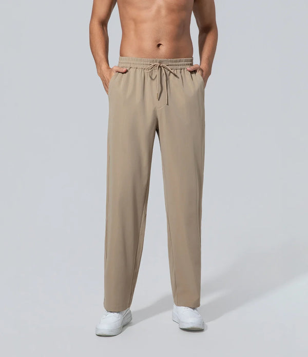 Pantalón Largo Casual Hombre de los hombres sólido caqui Bolsillo, Bottom, Boundiess Comfort, Casual,