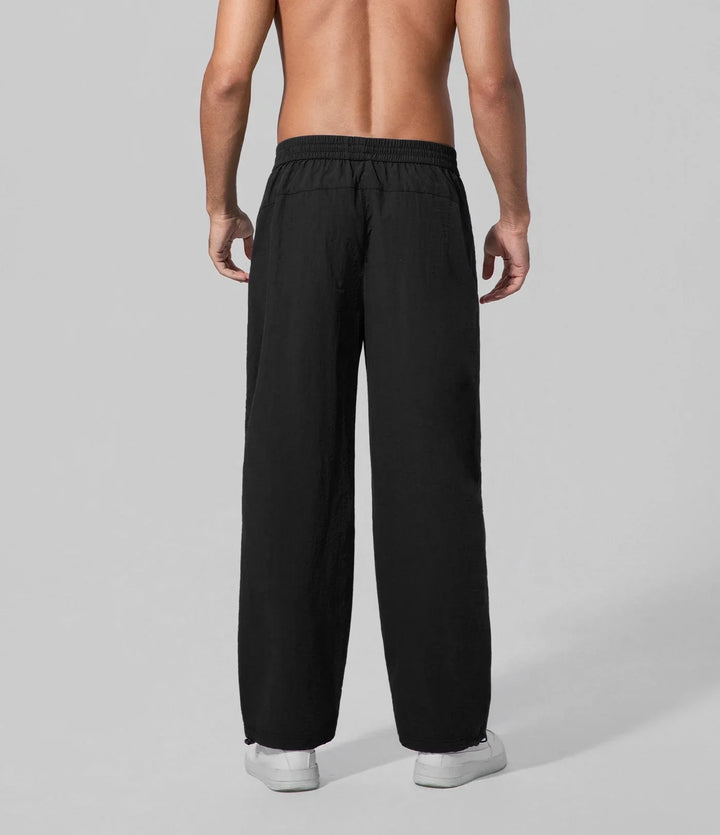 Pantalón Largo Hombre de los hombres negro pierna ancha Bolsillo, Bottom, Básico, Casual,