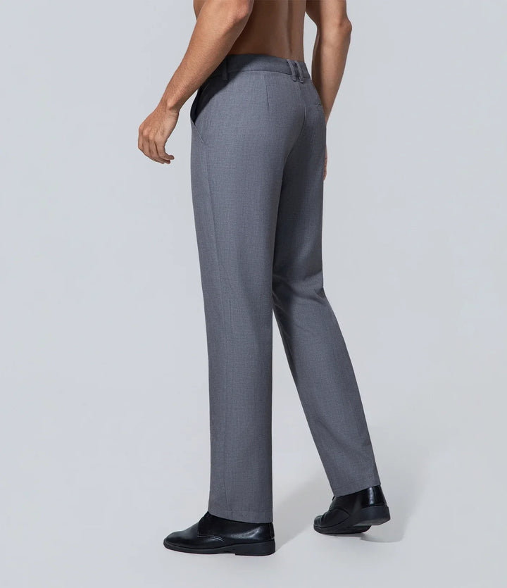 Pantalón de Traje Hombre los hombres corte ajustado gris Bolsillo, Bottom, Commanding Confidence, Formal,