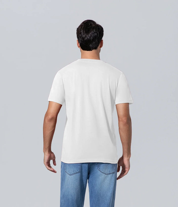 Polera manga corta para hombre de los hombres blanco
