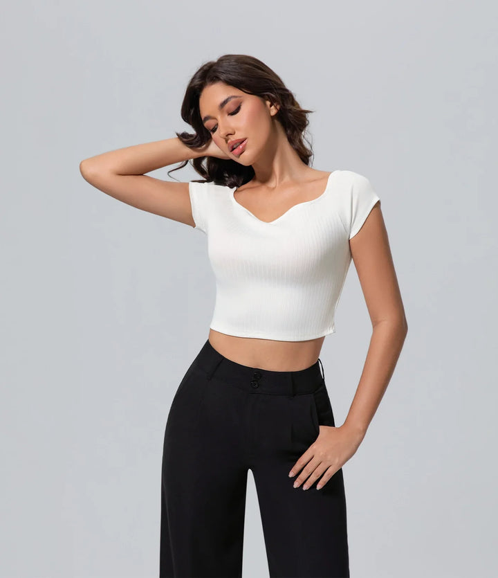 Polera Mujer Off Shoulder mujer blanco recortado Camisetas, Casual, Elegant, Key, Moda