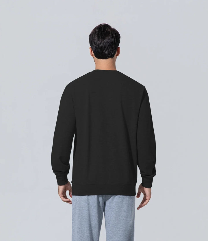 Polera pique hombre manga larga de los hombres negro