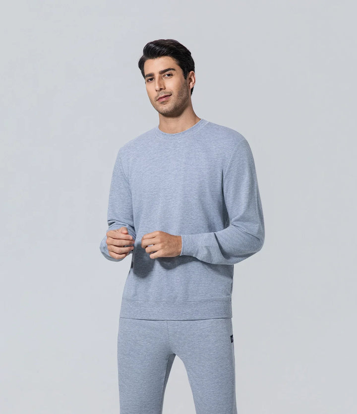 Polera pique hombre manga larga luz azul
