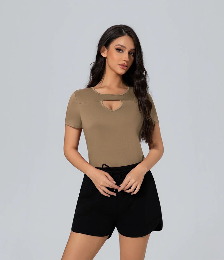 Poleras sexy mujer Camisetas, Casual, Cuello redondo, Enjoy life slowly, Key