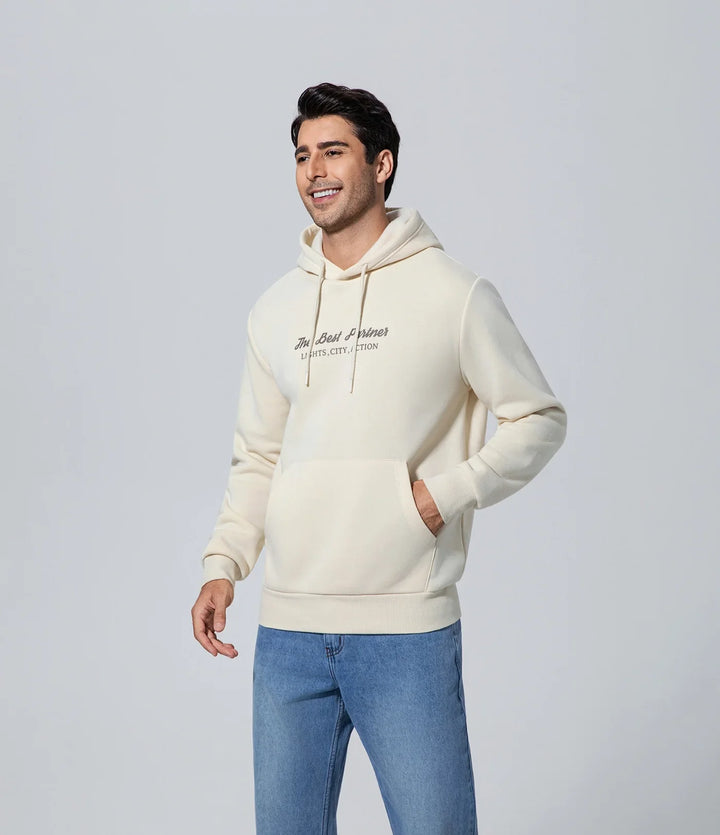 Polerón con capucha para hombre color crema sudadera negro Boundiess Comfort, Casual, Hombre, Key, Manga larga