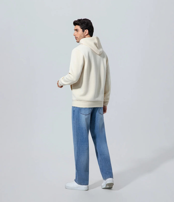 Polerón con capucha para hombre de los hombres color crema encapuchado Boundiess Comfort, Casual, Hombre, Key, Manga