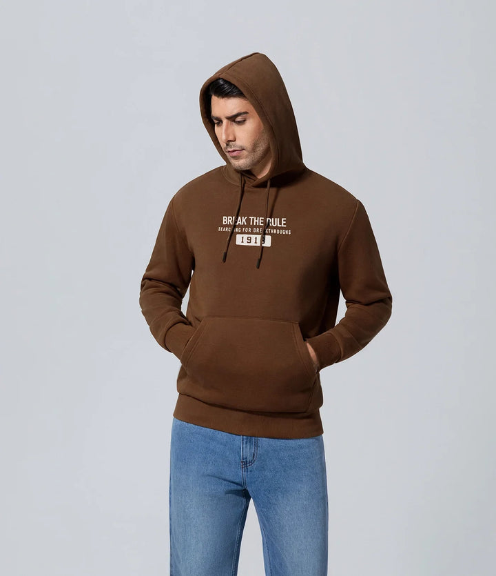 Polerón con capucha para hombre de los hombres manga larga marrón Boundiess Comfort, Casual, Hombre, Key, Manga