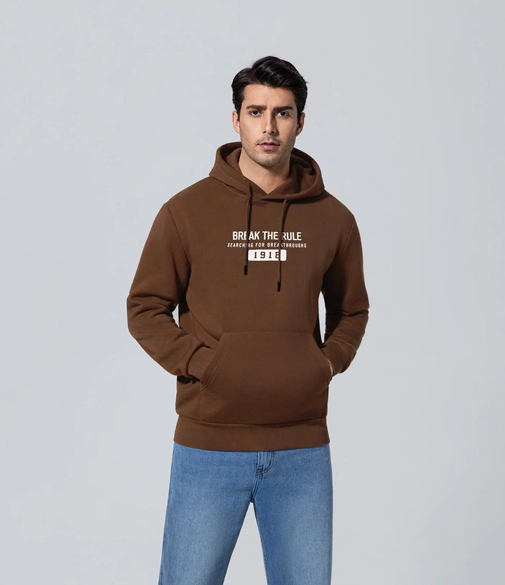 Polerón con capucha para hombre de los hombres marrón encapuchado Boundiess Comfort, Casual, Hombre, Key, Manga larga
