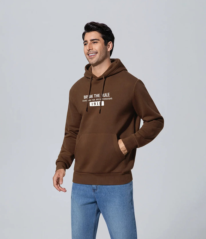 Polerón con capucha para hombre de los hombres marrón gráfico Boundiess Comfort, Casual, Hombre, Key, Manga larga