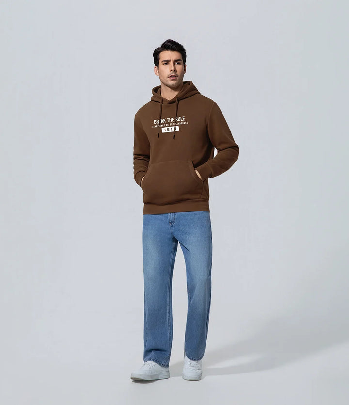 Polerón con capucha para hombre de los hombres marrón sudadera Boundiess Comfort, Casual, Hombre, Key, Manga larga