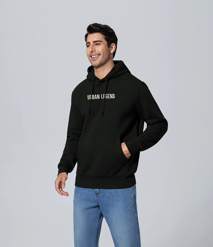 Polerón con capucha para hombre de los hombres negro encapuchado Boundiess Comfort, Casual, Hombre, Key, Manga larga