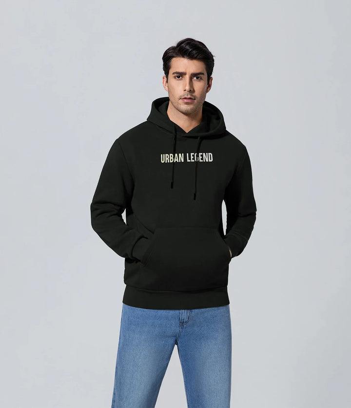 Polerón con capucha para hombre de los hombres negro encapuchado Boundiess Comfort, Casual, Hombre, Key, Manga larga