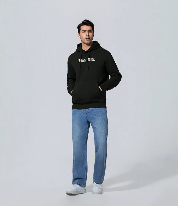 Polerón con capucha para hombre de los hombres negro sudadera Boundiess Comfort, Casual, Hombre, Key, Manga larga